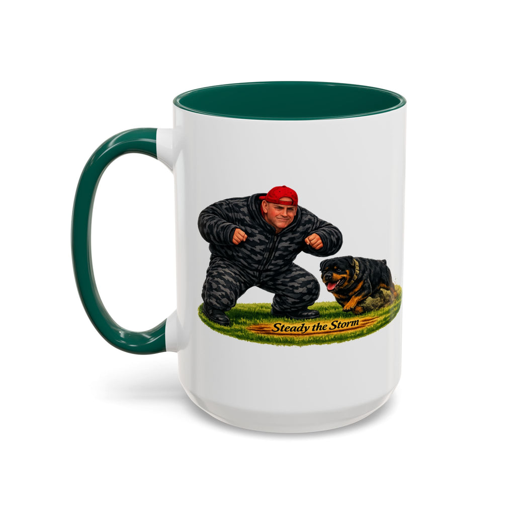 Steady the Storm Rottweiler & Handler Coffee Mug — Dog Lover Gift (11oz/15oz)
