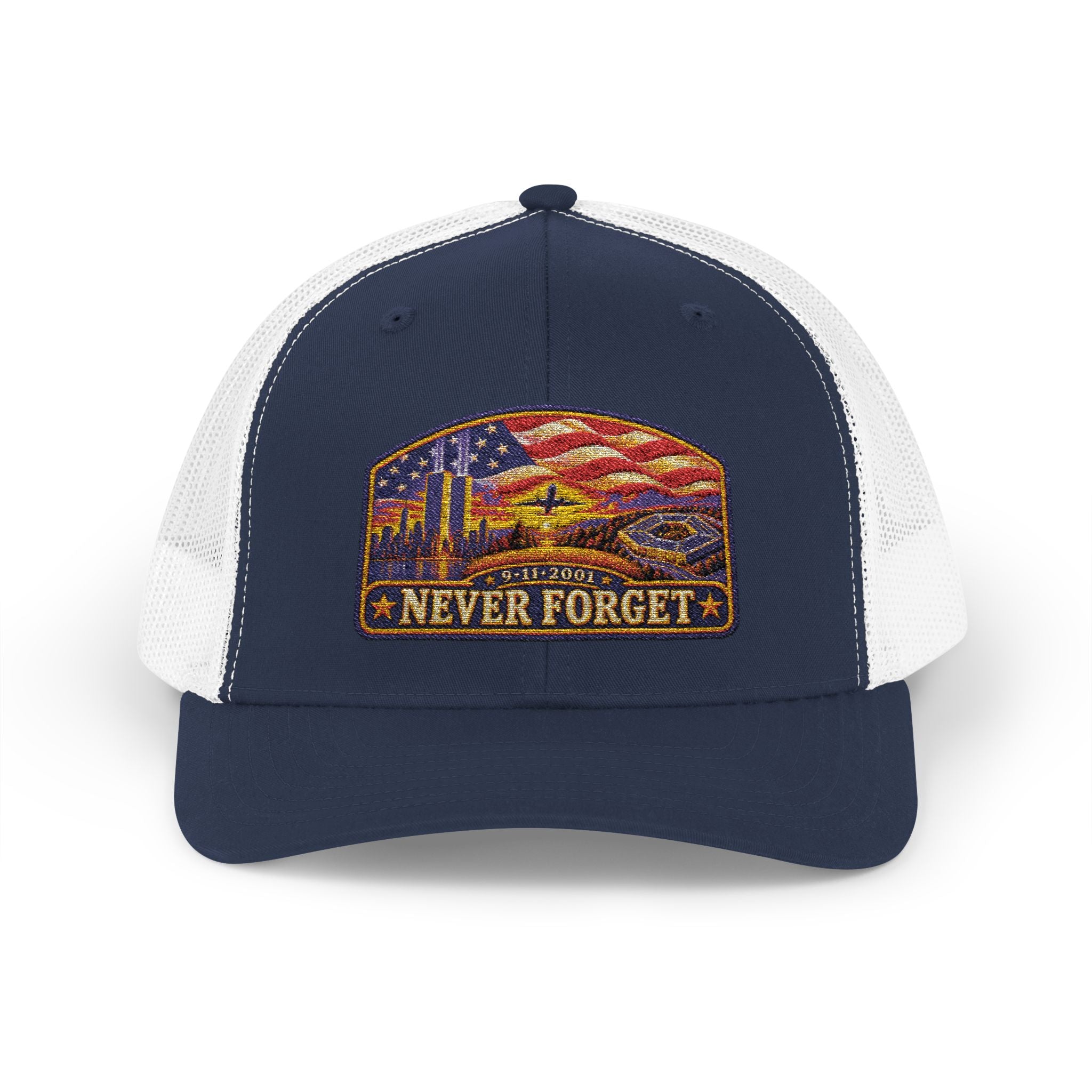 Never Forget Trucker Cap — Patriotic Memorial Snapback