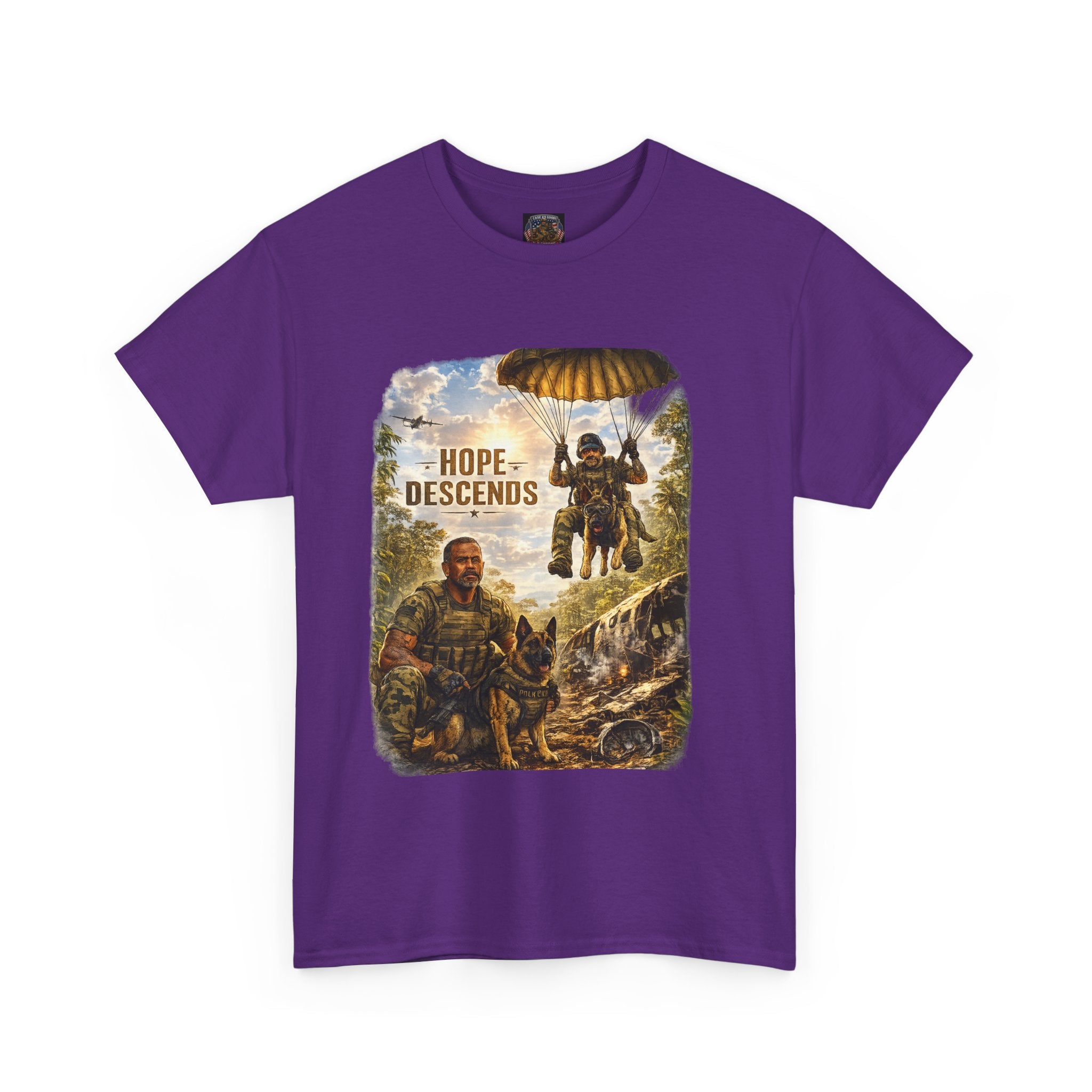Unisex Heavy Cotton Tee Military K-9 Rescue