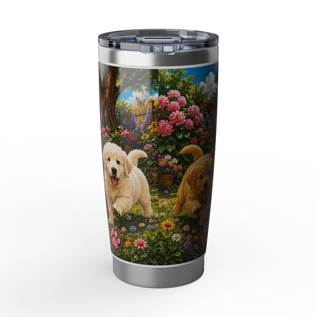 20oz Tumbler - Playful Puppy Floral Kids & Puppies Insulated Travel Cup