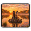 Dutch Shepherd Belgium Malinois Gaming Mouse Pad — "Side by Side Through Every Season" Sunset Design