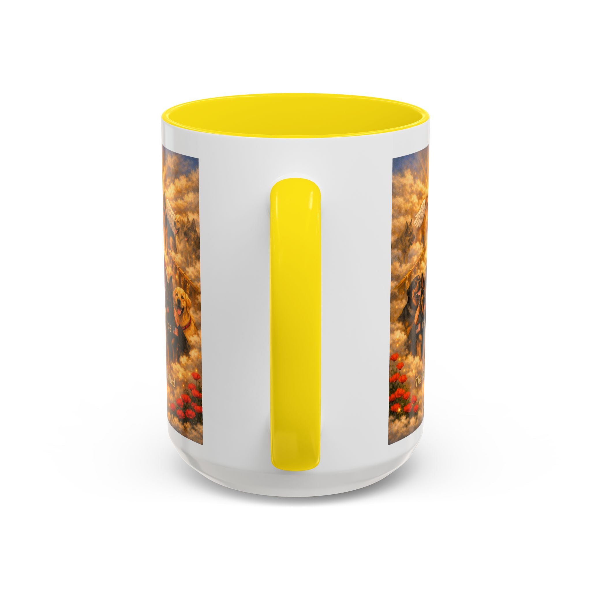 Christian Dog Memorial Coffee Mug — “The Fallen Are Lifted” Accent 11/15oz