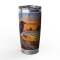 Vagabond Sunset Raven 20oz Tumbler — Pacific Coast Scenic Travel Mug with Inspirational Quote