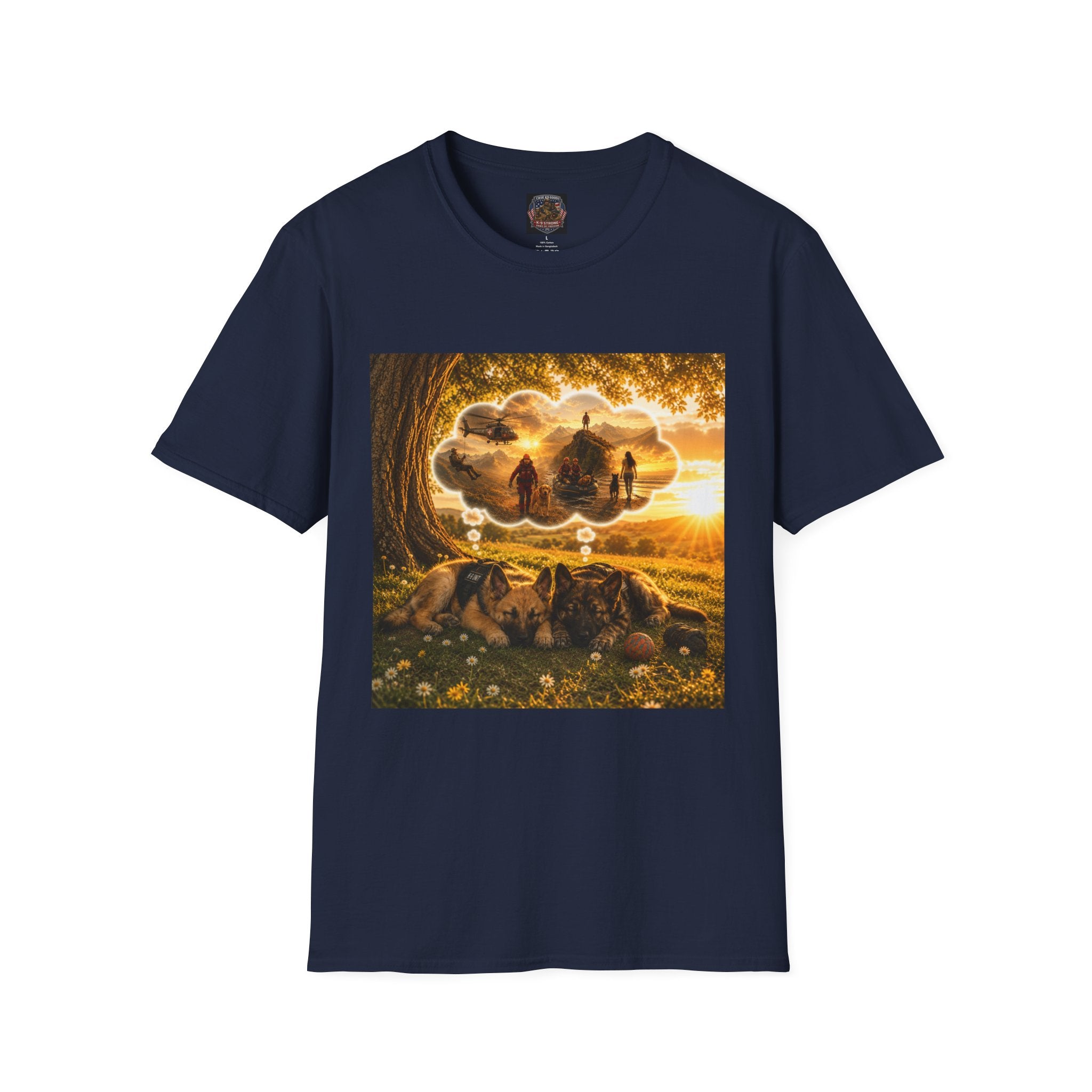 Puppies Dreams Sunset T‑Shirt — Fantasy Dog Adventure Scene