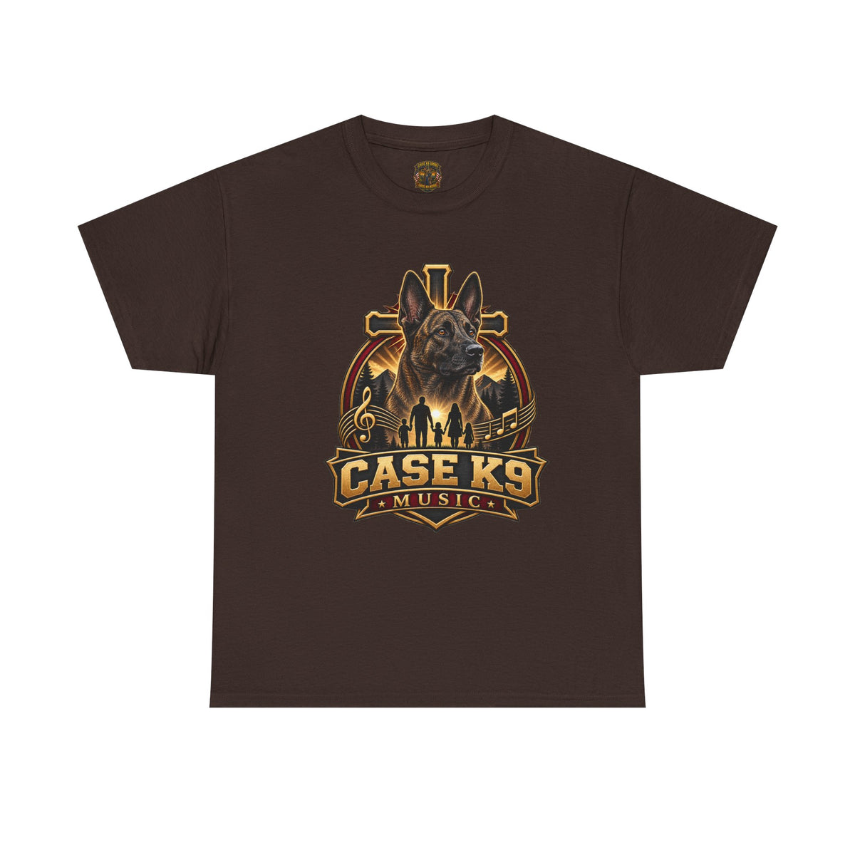 CASE K9 Music Graphic Tee — German Shepherd K9 Logo Shirt