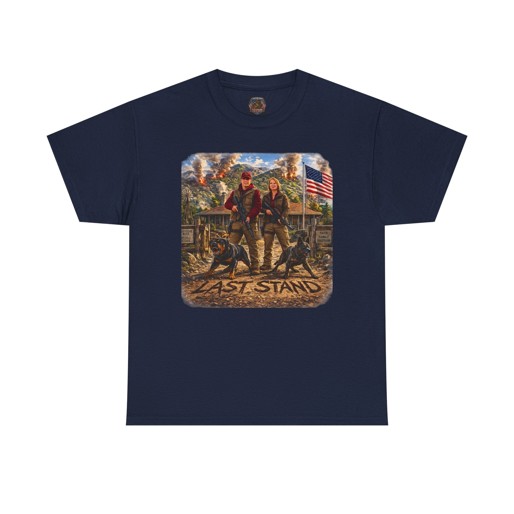 Last Stand T‑Shirt — Patriotic Western Cowboy Graphic Tee