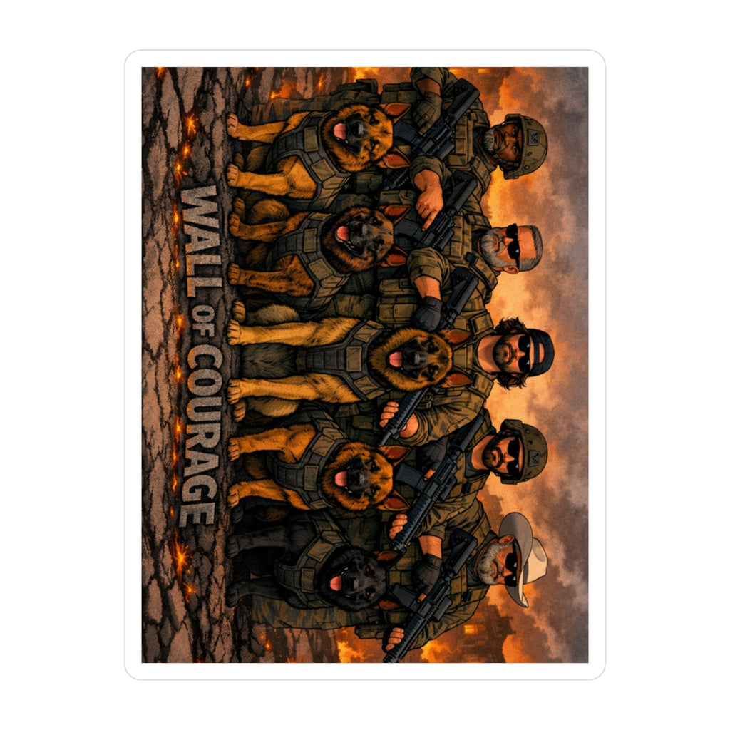 Wall of Courage Military K9 Sticker — Kiss-Cut Vinyl Decal