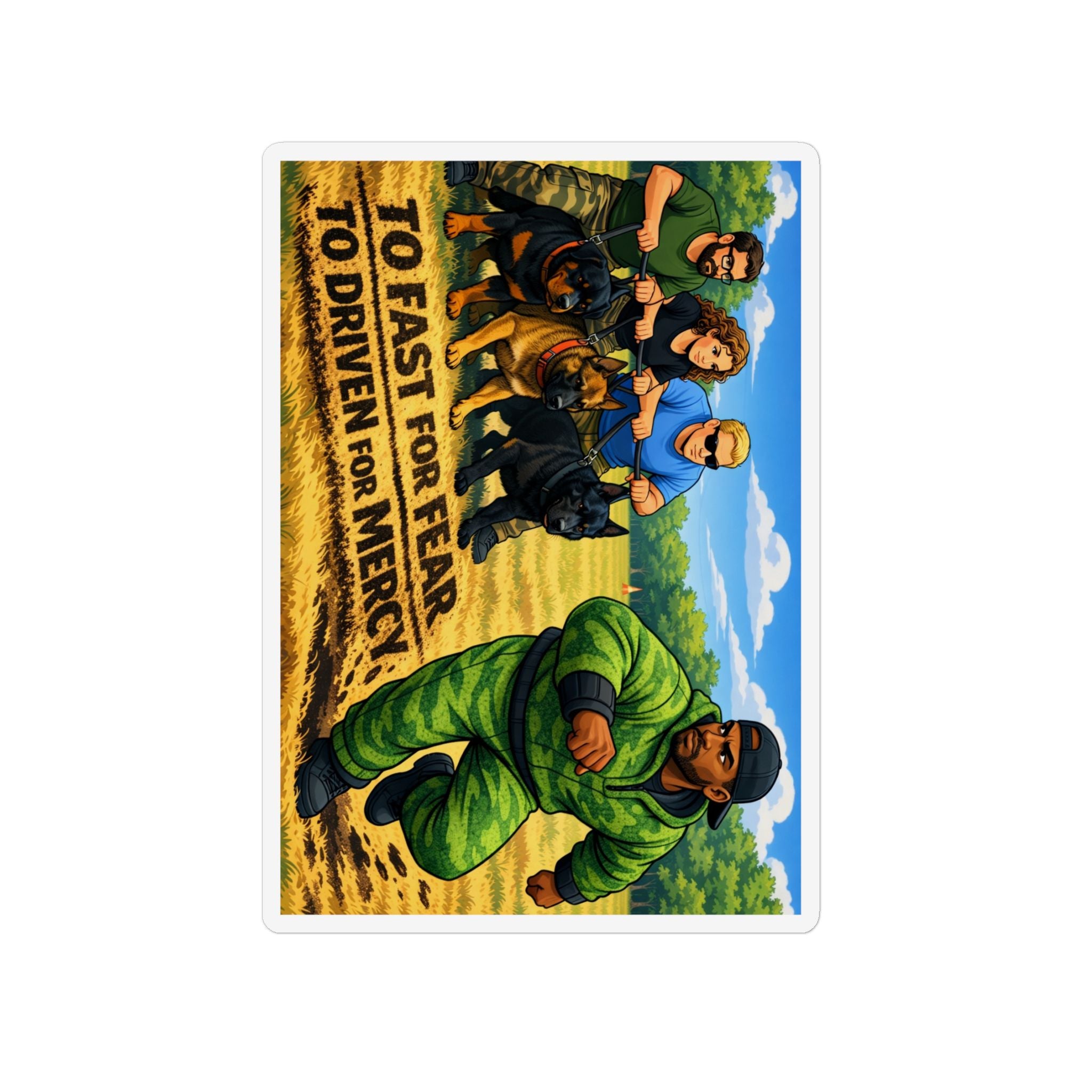 Custom Shape Magnet – “Too Fast for Fear” Army K9 Team Design