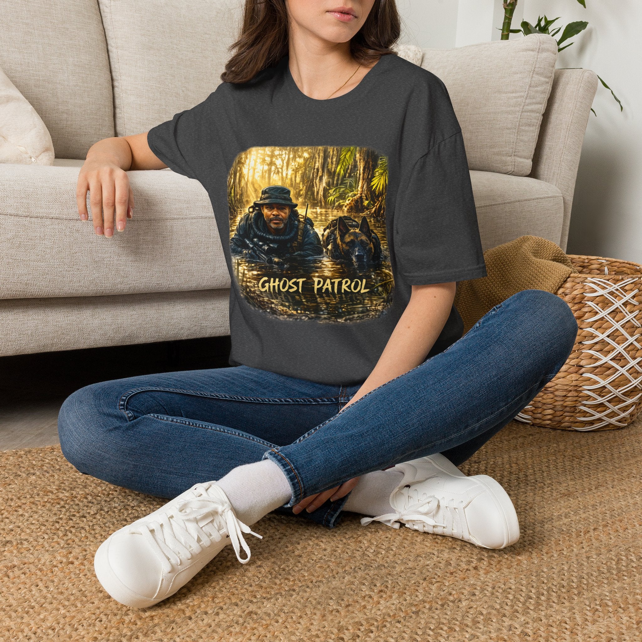 Ghost Patrol T‑Shirt — Tactical Swamp K-9 Rescue Graphic Tee