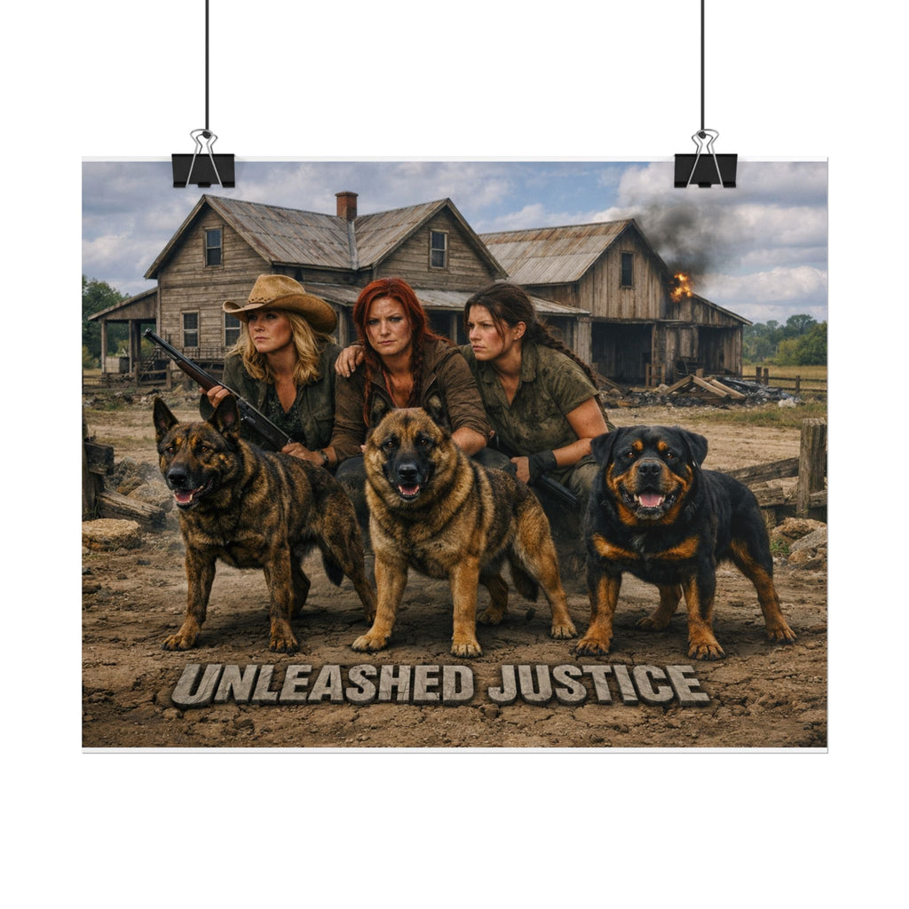 Unleashed Justice Poster — Action-packed Canine Vigilante Wall Art