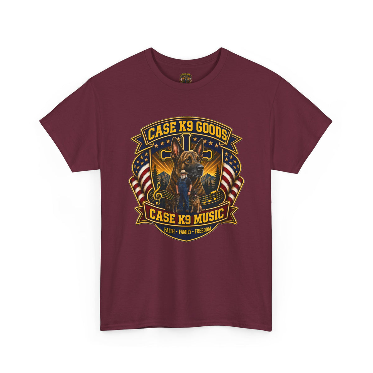 Case K9 Music Tee — Patriotic K9 Handler T‑Shirt
