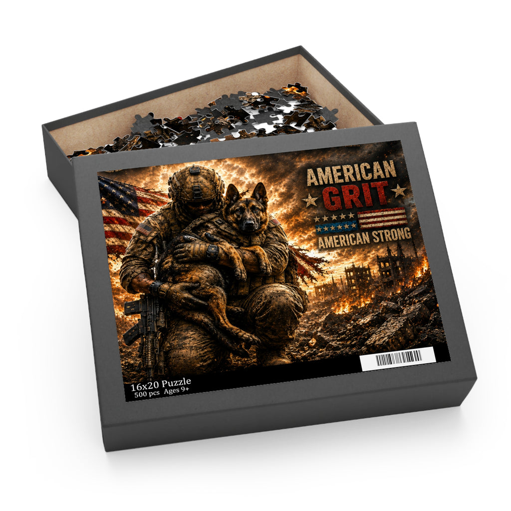 Puzzle — American Grit Military K9 Flag Jigsaw (120/252/500 pcs)