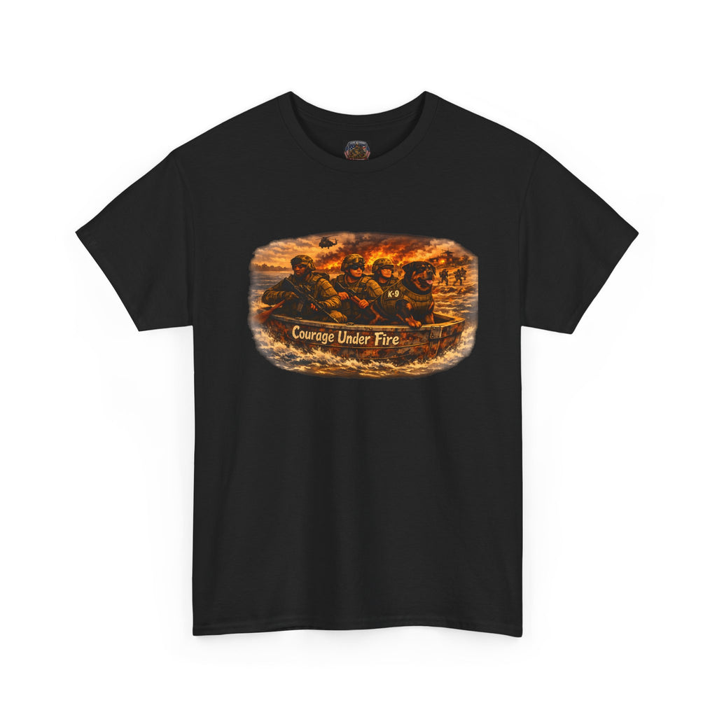 Courage Under Fire Tee — Military K-9 Unit Scene T-Shirt