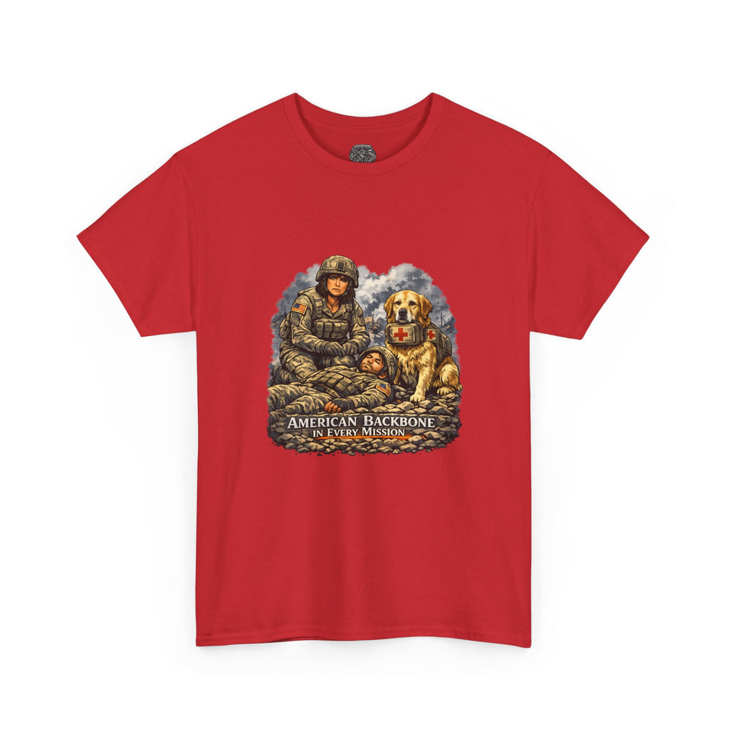Military Veteran T‑Shirt - "American Backbone" Combat Medic Design