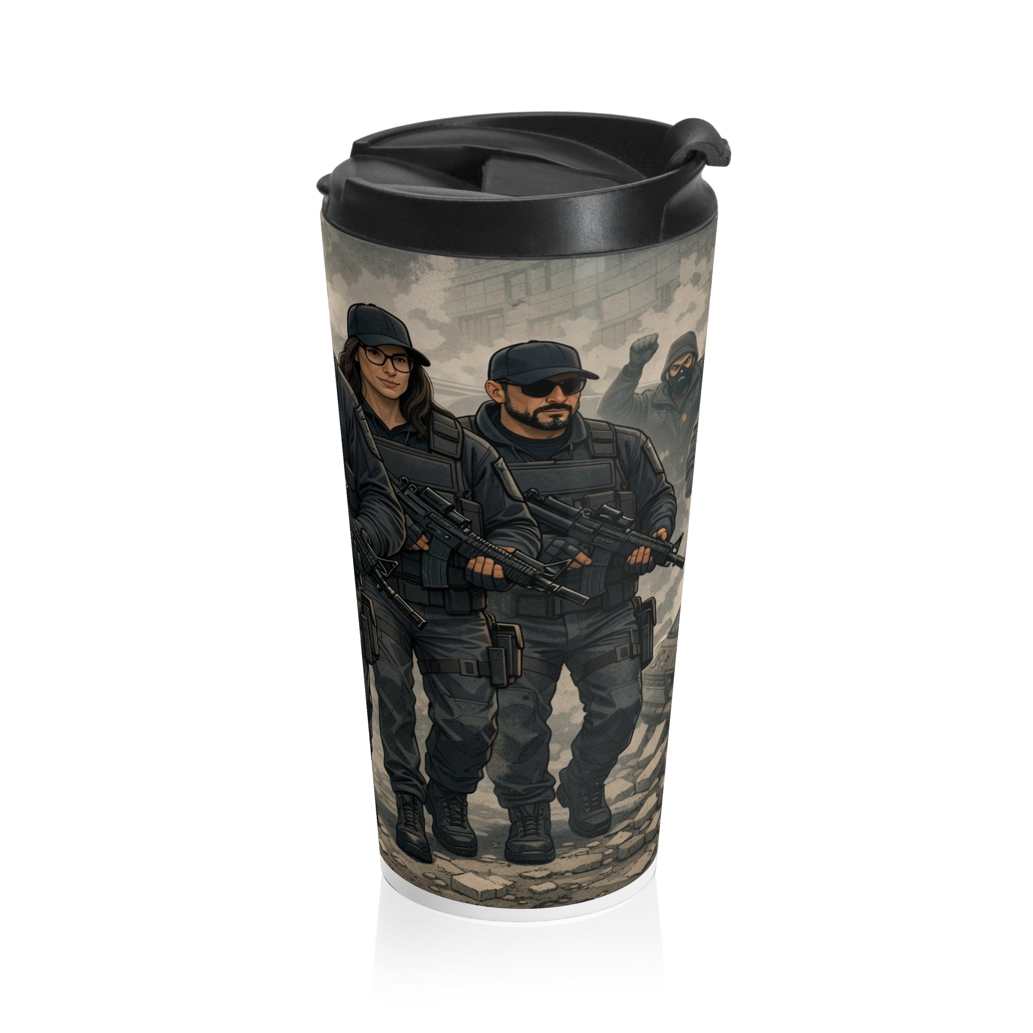 Tactical Team Stainless Steel Travel Mug — Military K9 Veteran Coffee Tumbler