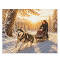 Winter Sled Dog Puzzle – Scenic Husky Sledding Jigsaw (120–500 pcs)