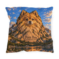 Outdoor Pillow – Pomeranian Dog Mountain Lake Scene