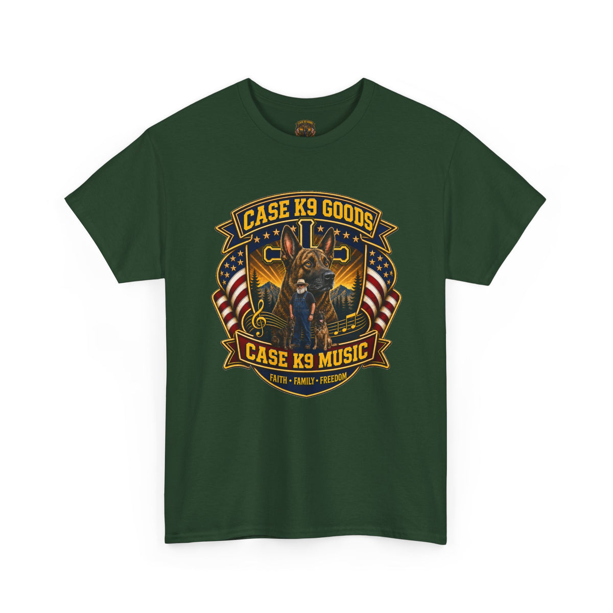 Case K9 Music Tee — Patriotic K9 Handler T‑Shirt