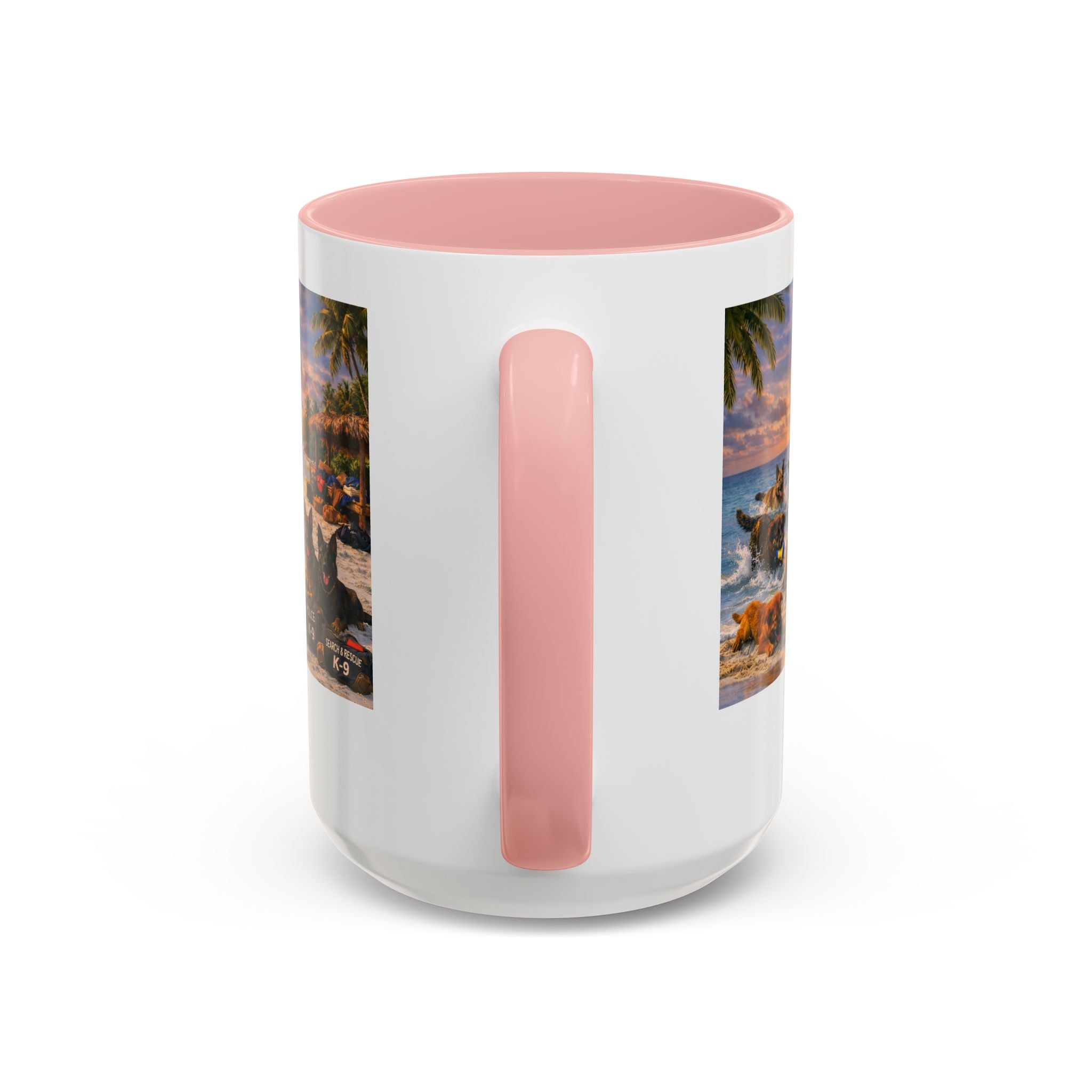 Dutch Shepherd Beach Coffee Mug — "Escape Is Temporary" Accent Mug (11/15oz)