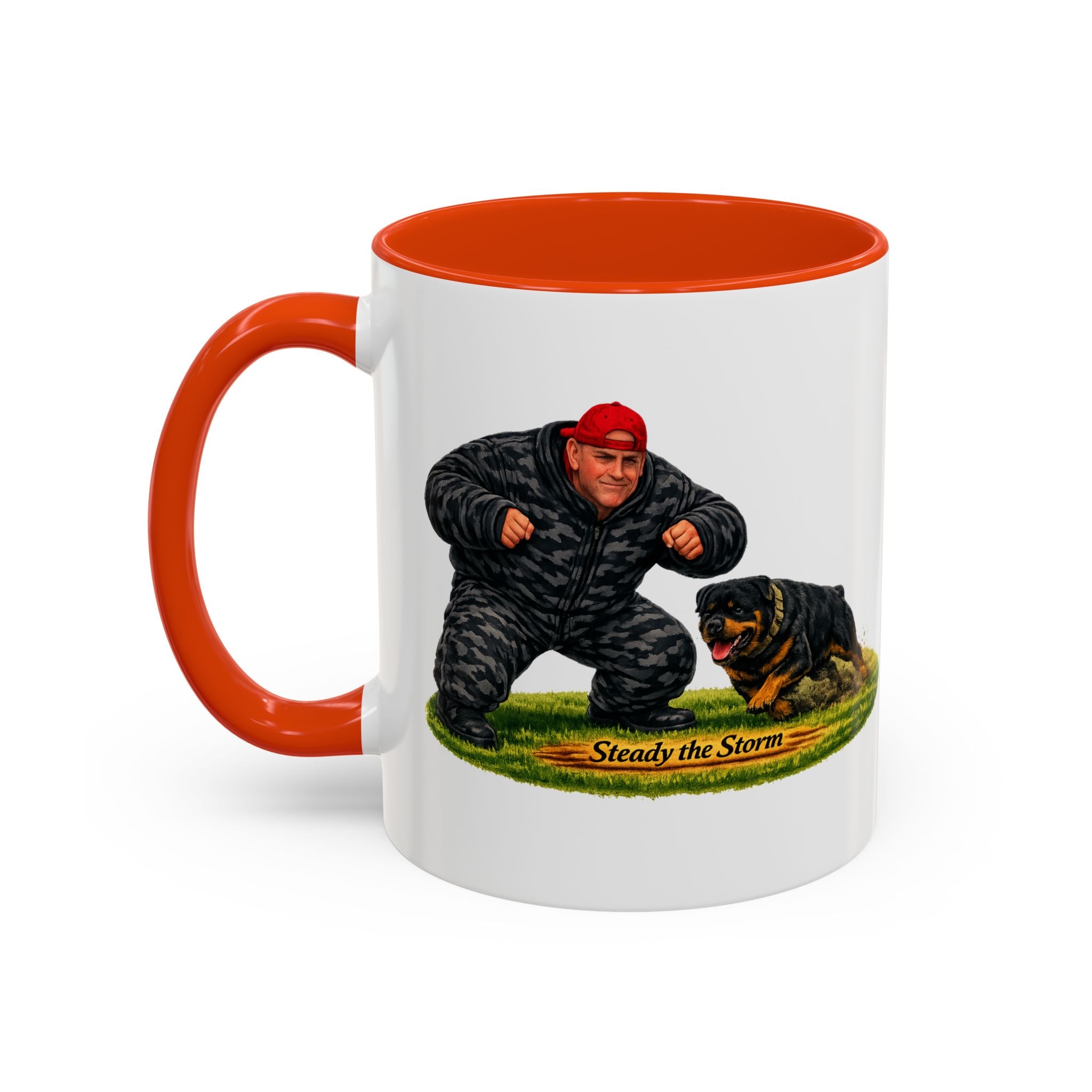 Steady the Storm Rottweiler & Handler Coffee Mug — Dog Lover Gift (11oz/15oz)