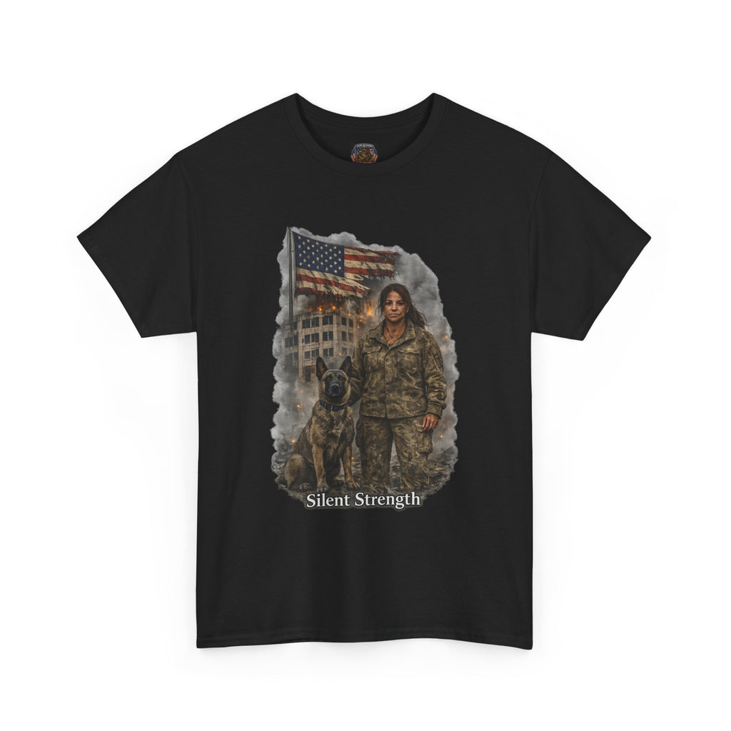 Military K9 Tribute T-Shirt — 'Silent Strength' Veteran & Service Dog Tee