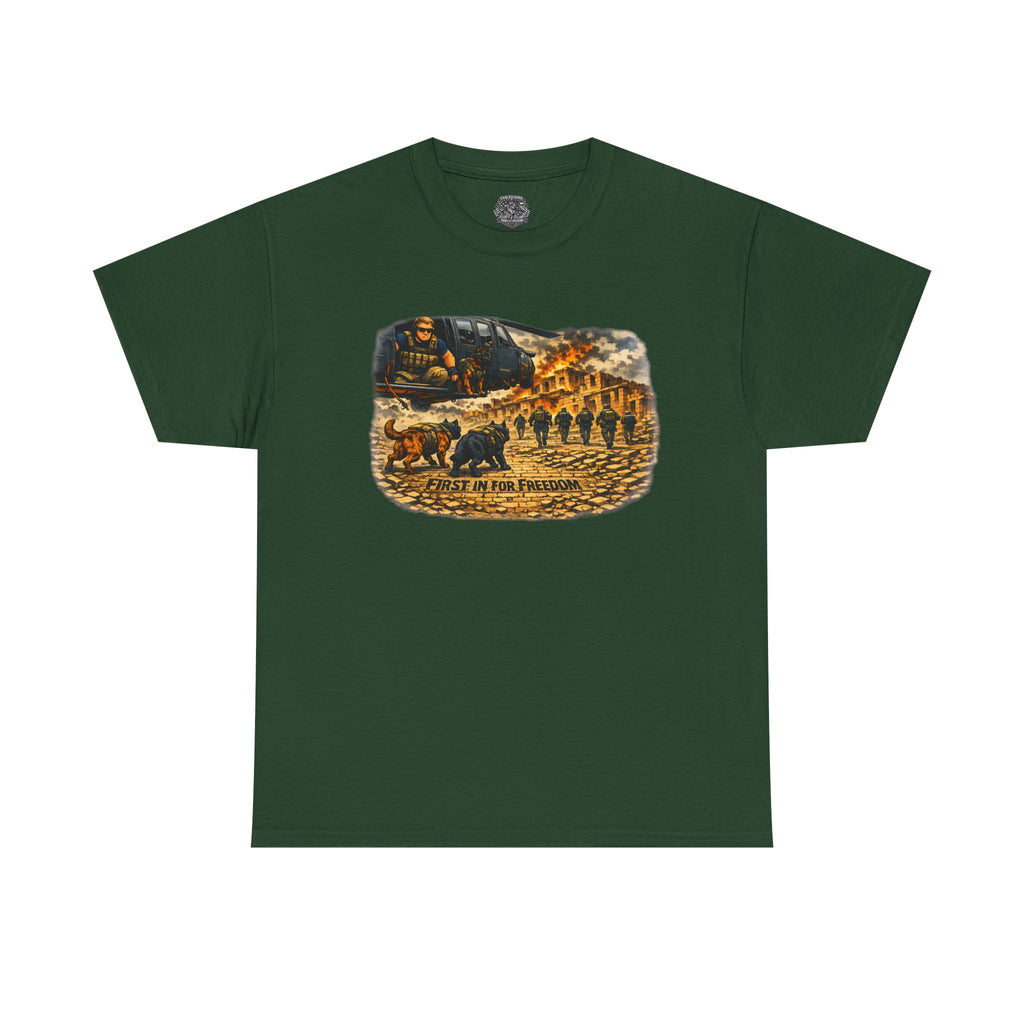 Freedom Fighters Graphic Tee — “Fight For Freedom” Patriotic Military T‑Shirt