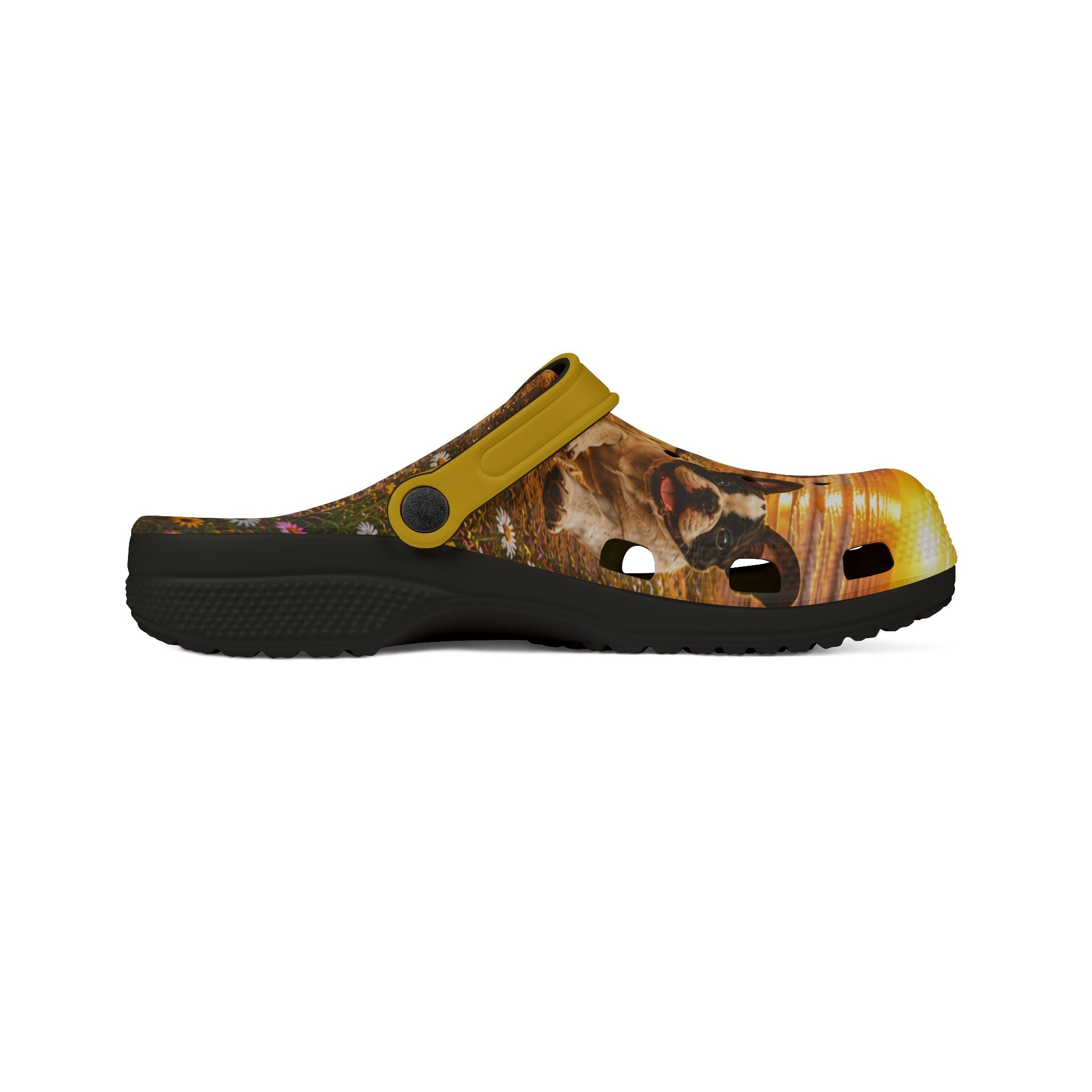French Bull Dog Sunset EVA Foam Clogs — Cute Dog Print Slip-On Shoes
