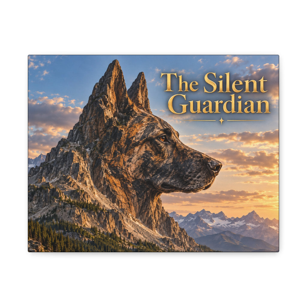 The Silent Guardian Dutch Shepherd Mountain Canvas Wall Art