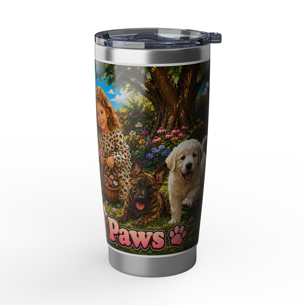 20oz Tumbler - Playful Puppy Floral Kids & Puppies Insulated Travel Cup