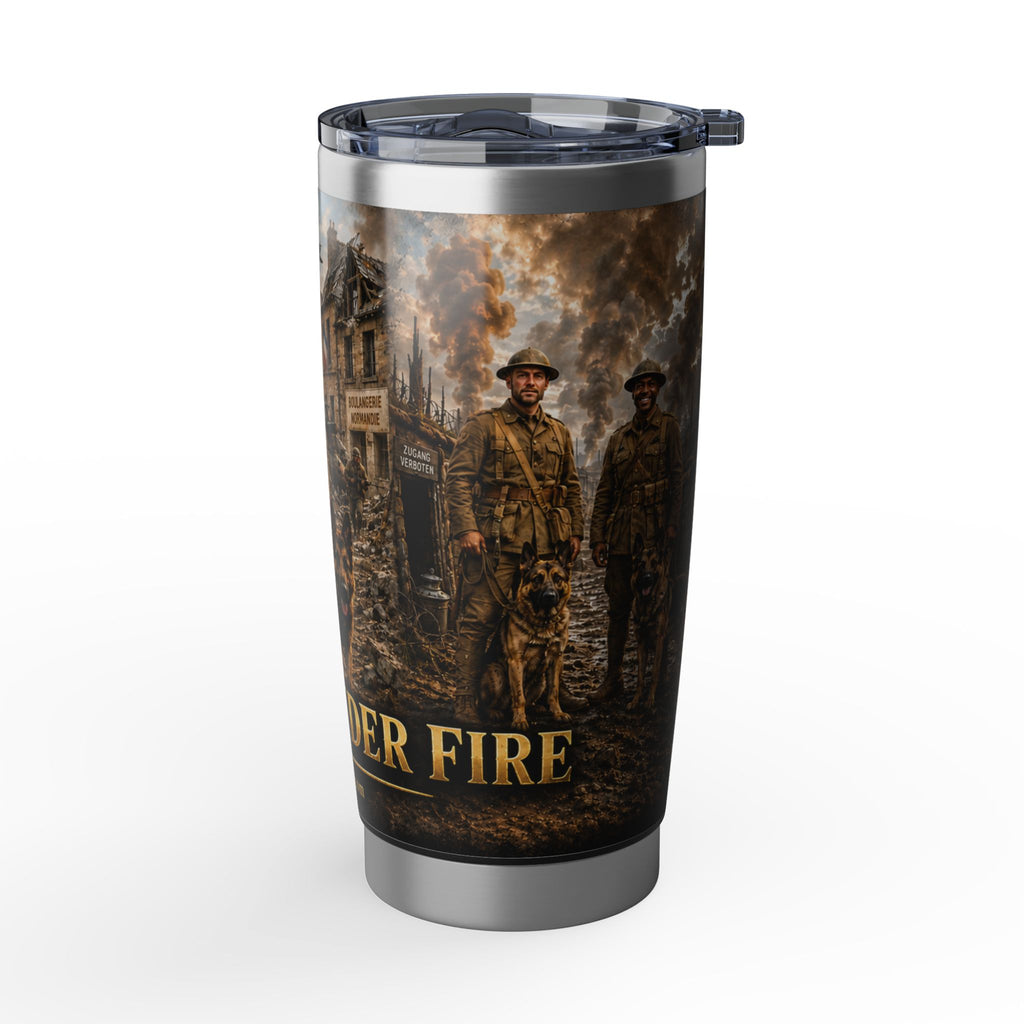 Military Veteran Travel Tumbler — 'Duty Under Fire' Insulated 20oz