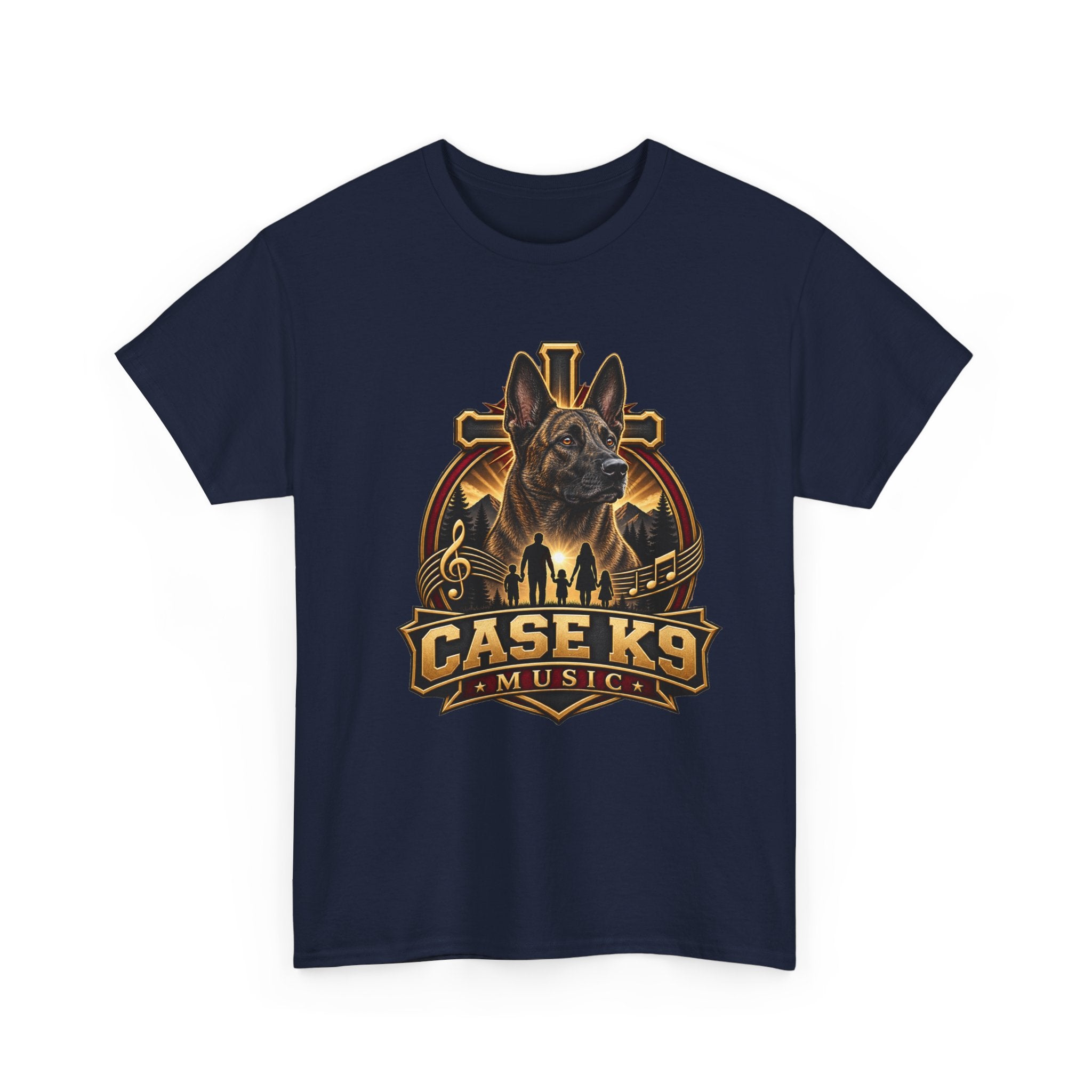 CASE K9 Music Graphic Tee — German Shepherd K9 Logo Shirt