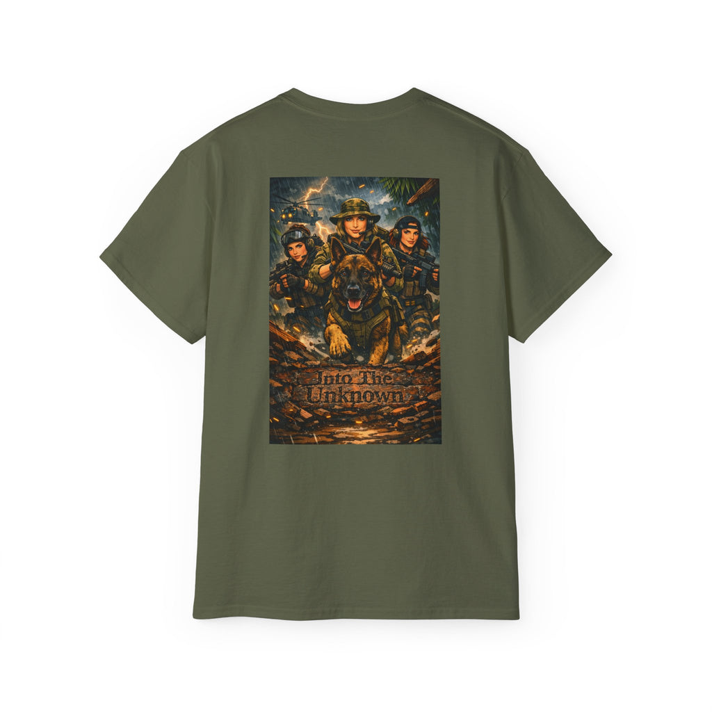 Military K9 Rescue T-Shirt – "Join the Unknown" Dog & Soldier Tribute Tee