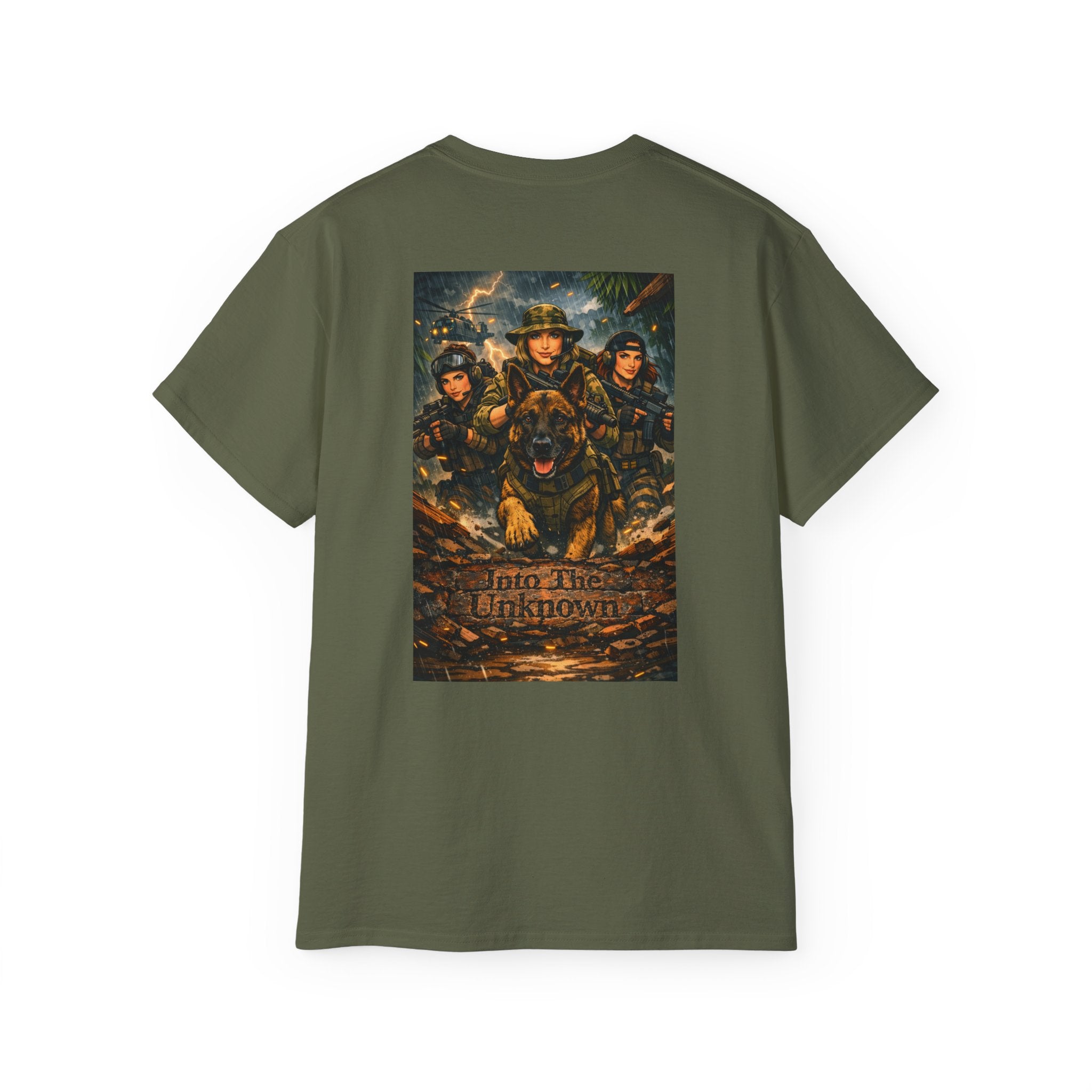 Military K9 Rescue T-Shirt – "Join the Unknown" Dog & Soldier Tribute Tee