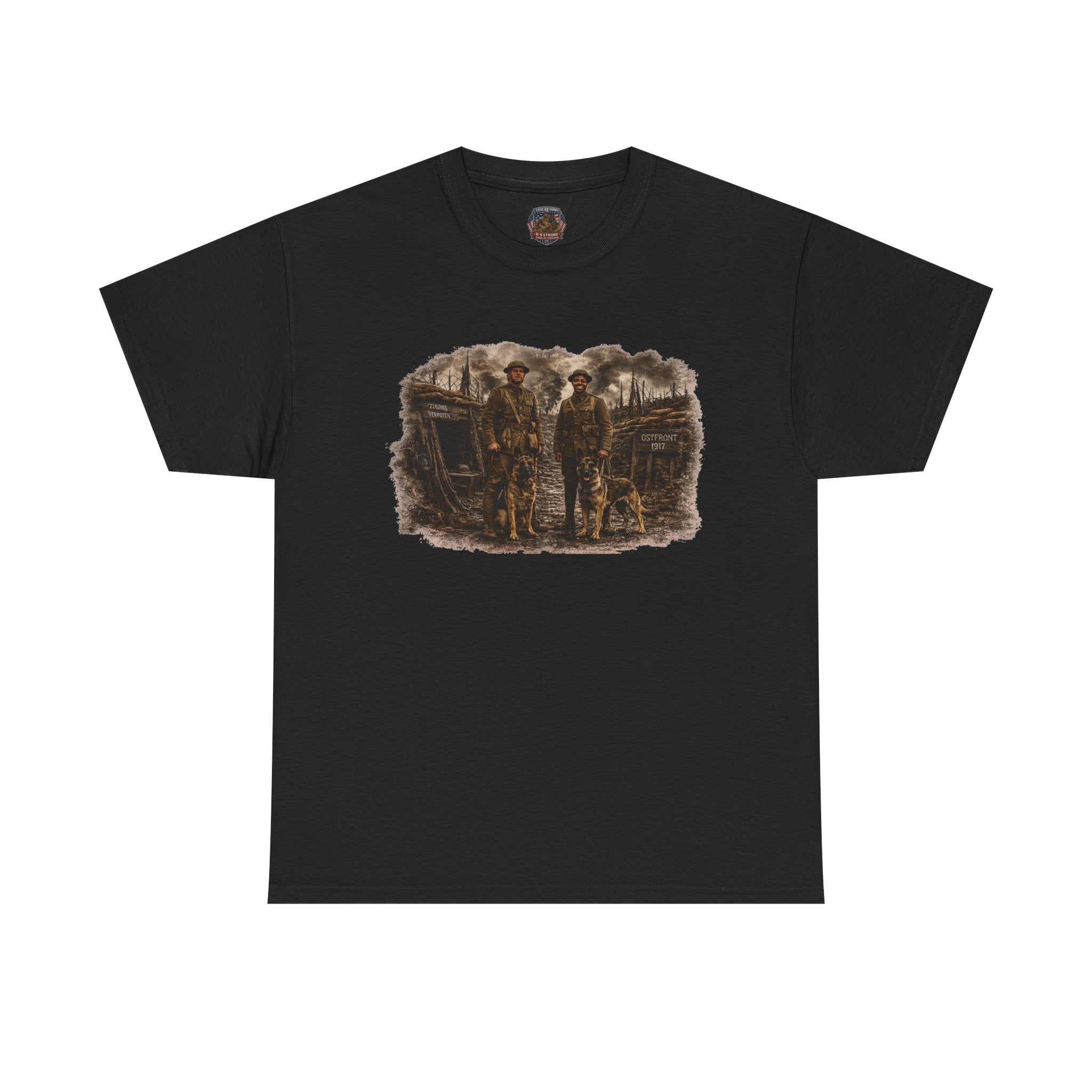 Vintage War K-9 Handler- T-Shirt- K-9 Military Soldiers