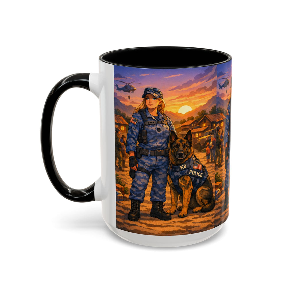 Police K9 Unit Coffee Mug — Female Officer & K9 Tribute (11/15oz)