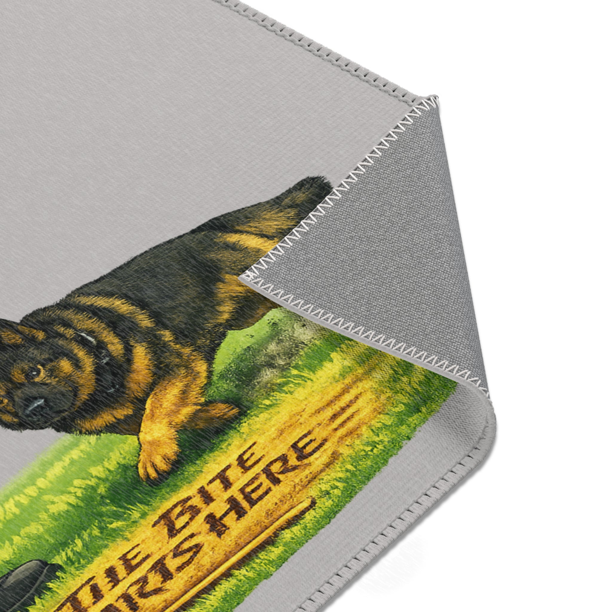 Dog Bite Decoy Training Area Rug — 'The Bite Starts Here' Doormat