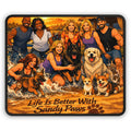 Gaming Mouse Pad — "Life Is Better With Sandy Paws" Dog Beach Design