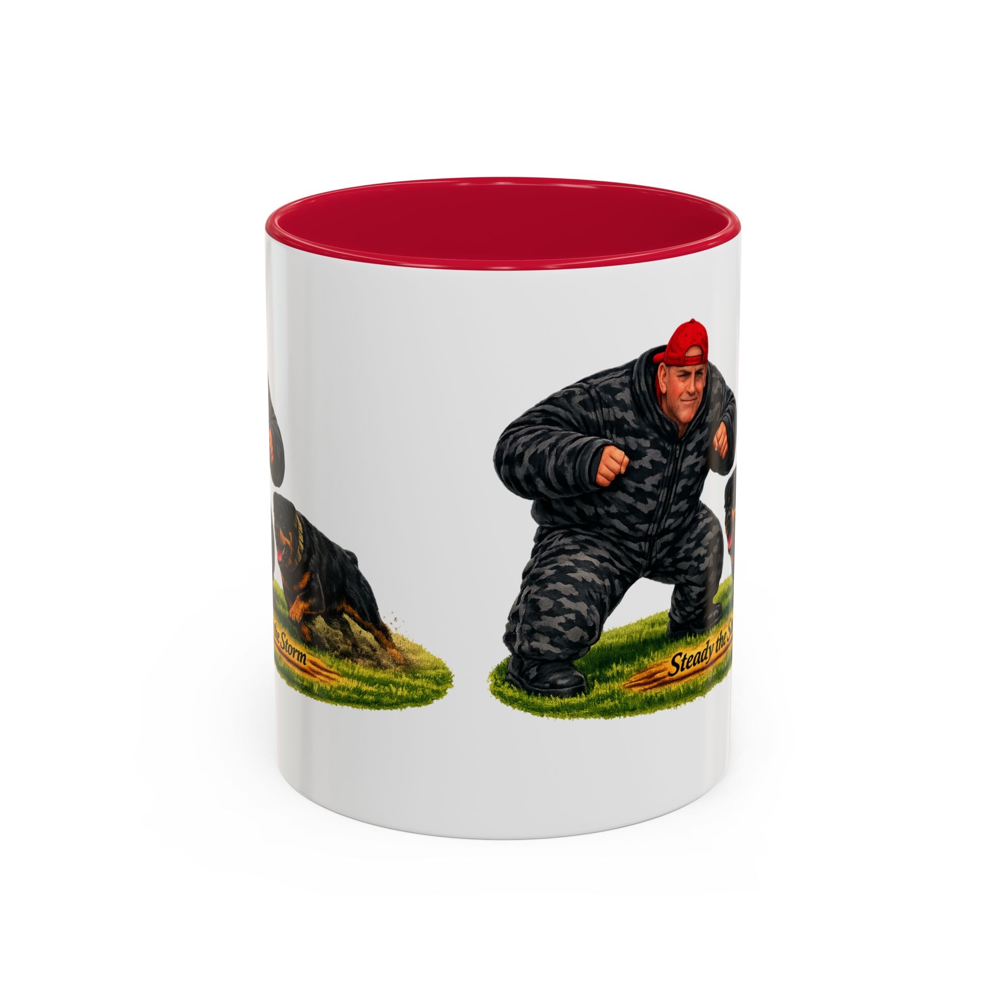 Steady the Storm Rottweiler & Handler Coffee Mug — Dog Lover Gift (11oz/15oz)