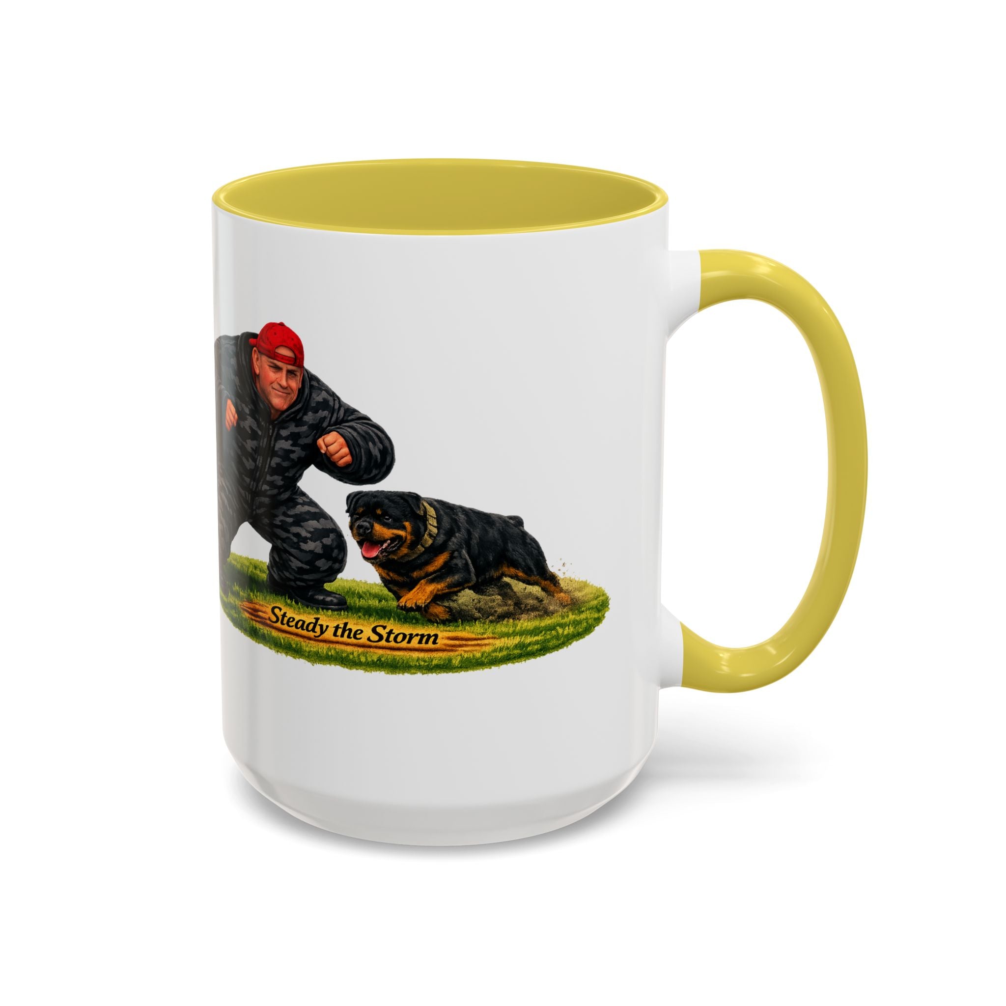 Steady the Storm Rottweiler & Handler Coffee Mug — Dog Lover Gift (11oz/15oz)