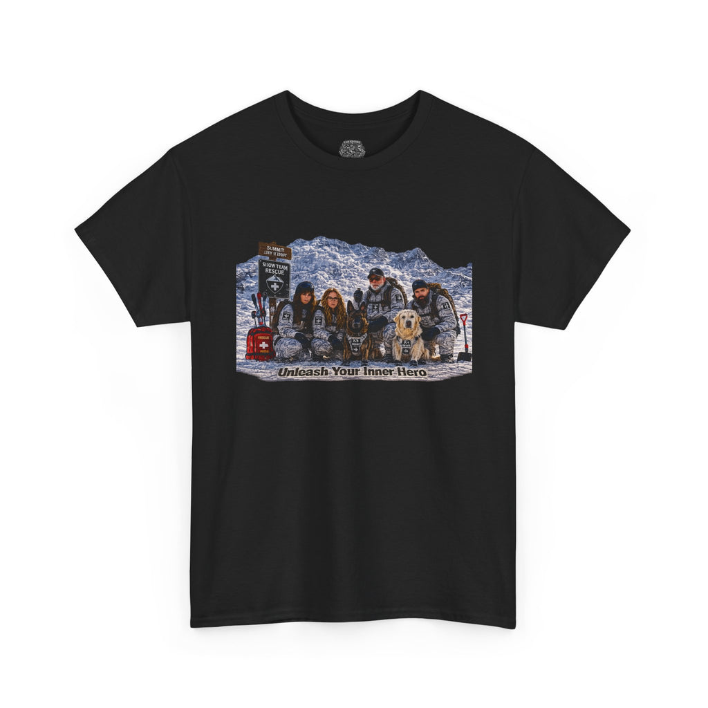 K-9 Rescue Ski Team Tee — 'Celebrate Your Inner Hero' Retro Winter Graphic T-Shirt