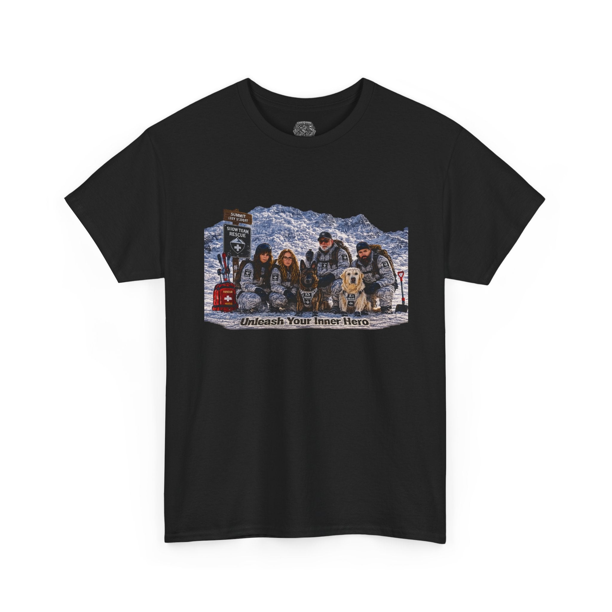 K-9 Rescue Ski Team Tee — 'Celebrate Your Inner Hero' Retro Winter Graphic T-Shirt