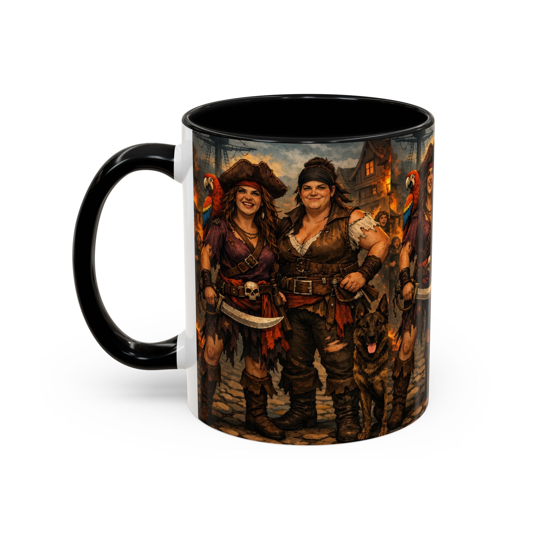 Pirate Family Coffee Mug — Fantasy Buccaneer Artwork 11/15oz