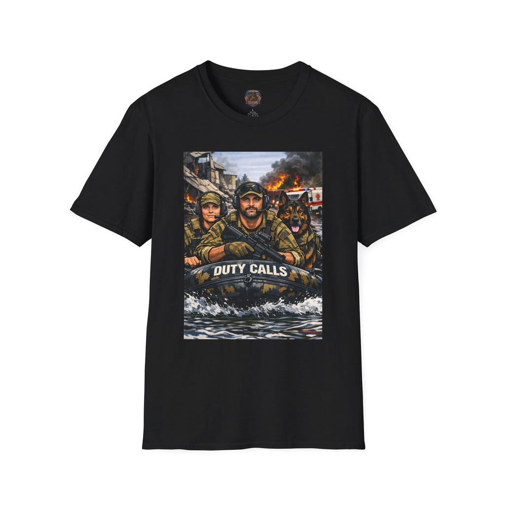 T-Shirt — "Duty Calls" First Responder Rescue Scene