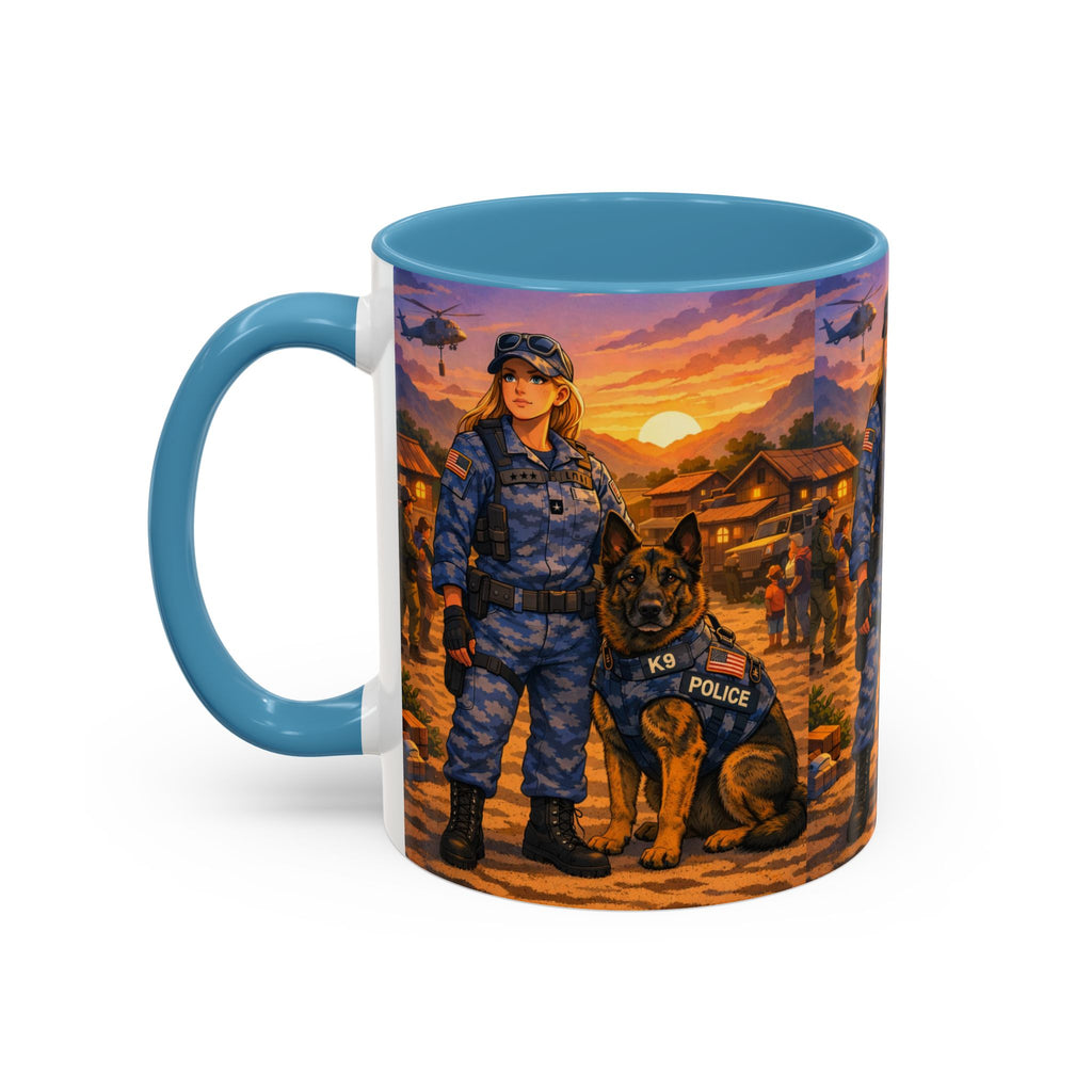 Police K9 Unit Coffee Mug — Female Officer & K9 Tribute (11/15oz)