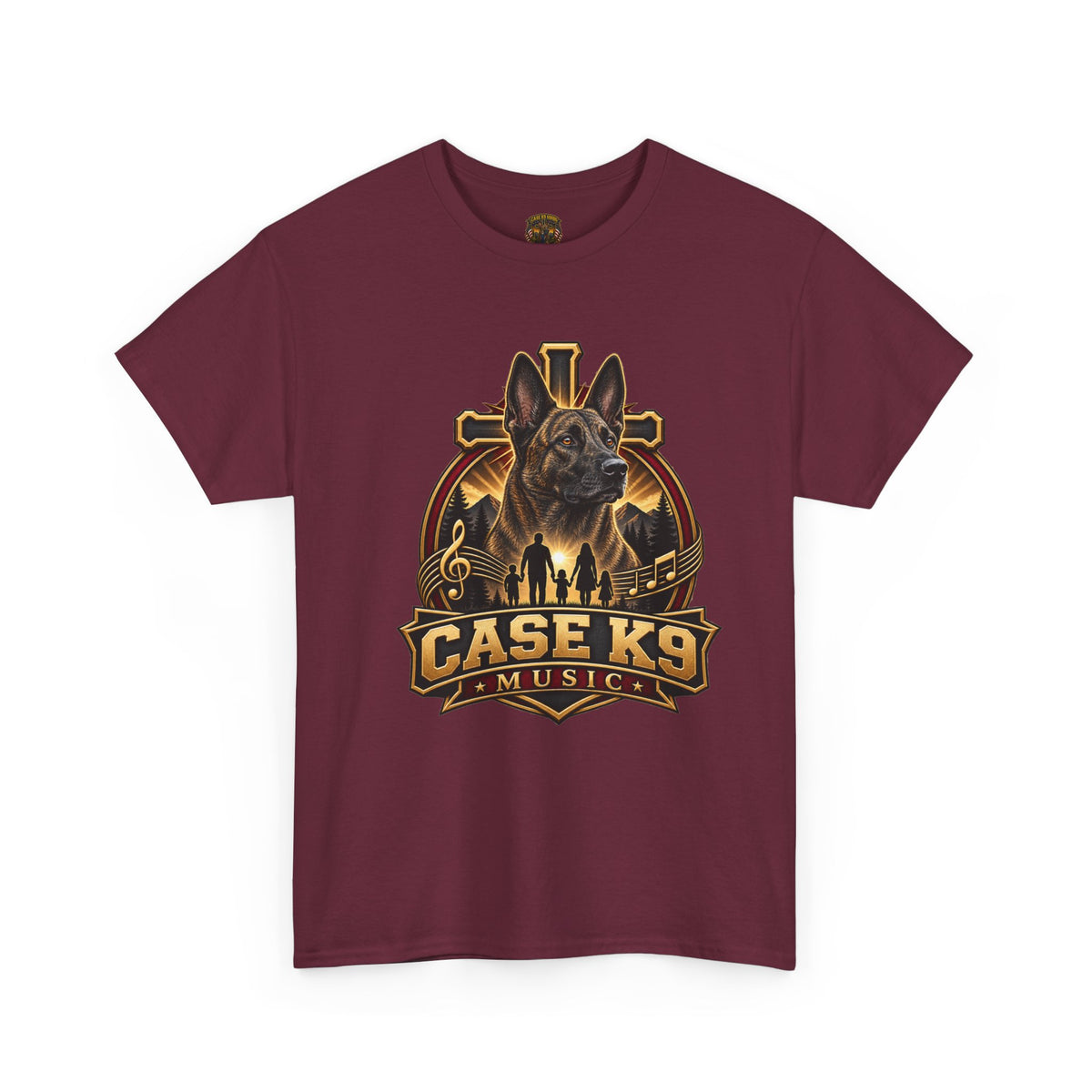 CASE K9 Music Graphic Tee — German Shepherd K9 Logo Shirt