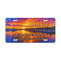 Vanity Plate – Sunset Marina “Let Yesterday Settle Like the Tide” Inspirational Quote