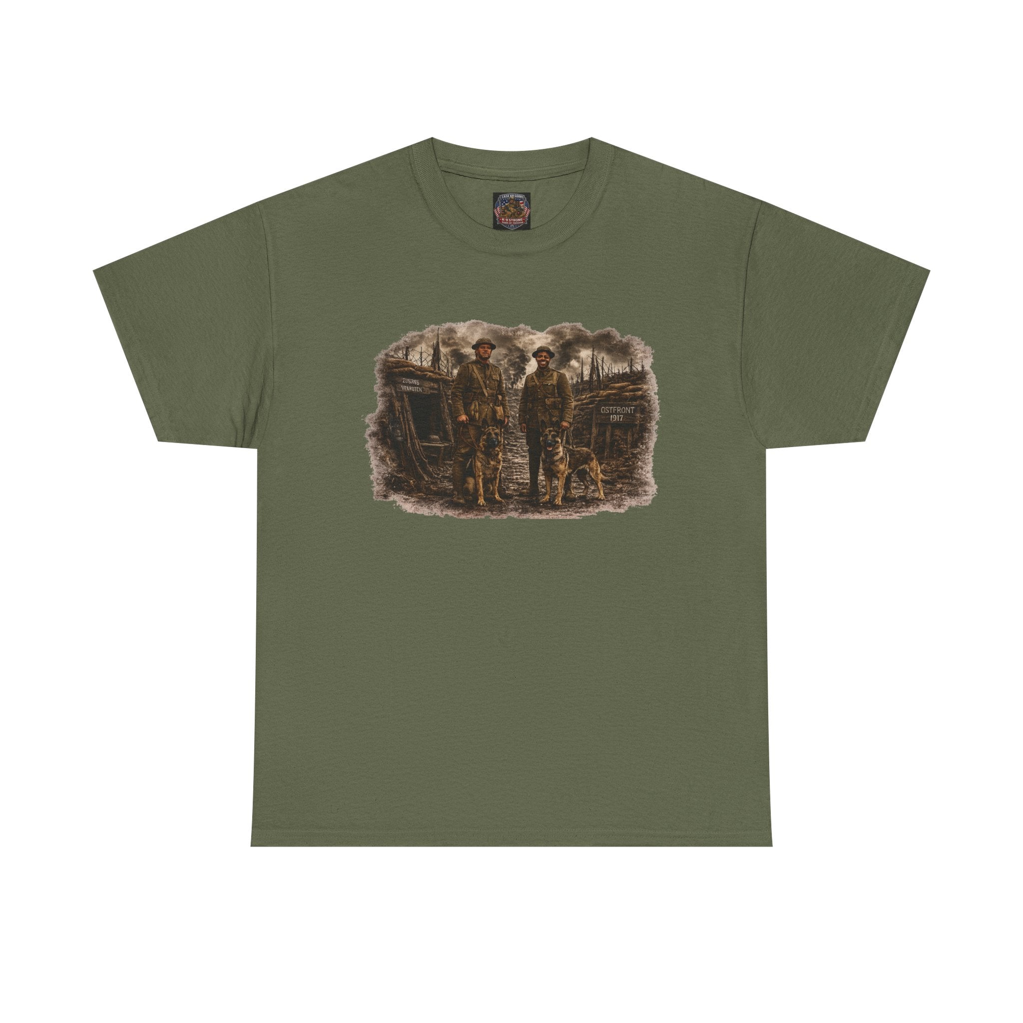Vintage War K-9 Handler- T-Shirt- K-9 Military Soldiers