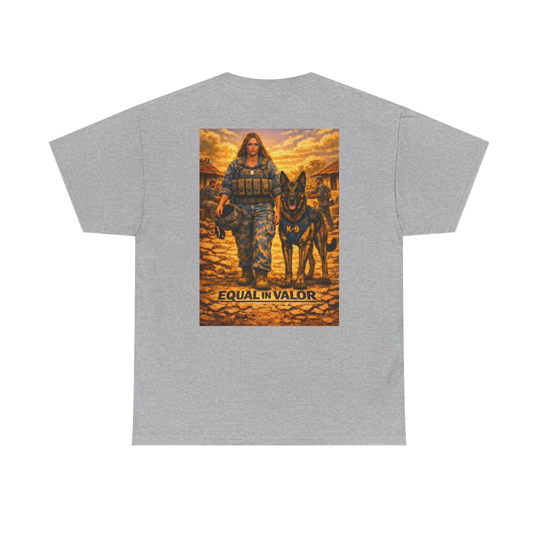 Equal in Valor T-Shirt — K9 Police Handler & Dog Tribute Tee