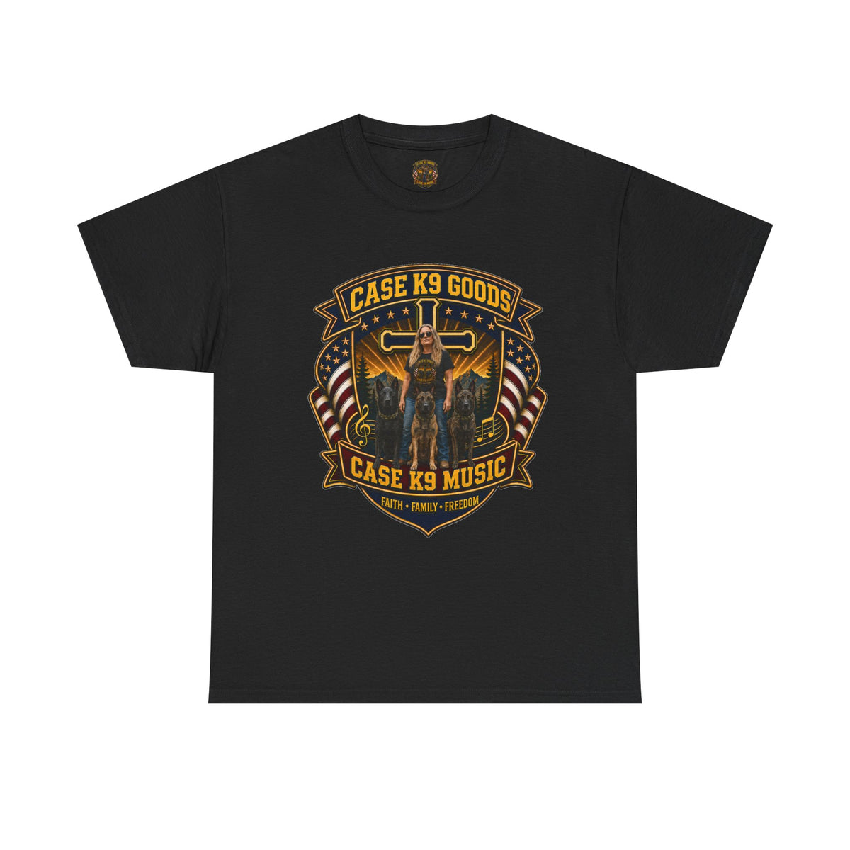 Case K9 Music T-Shirt — Vintage K9 Handler Military American Flag Tee