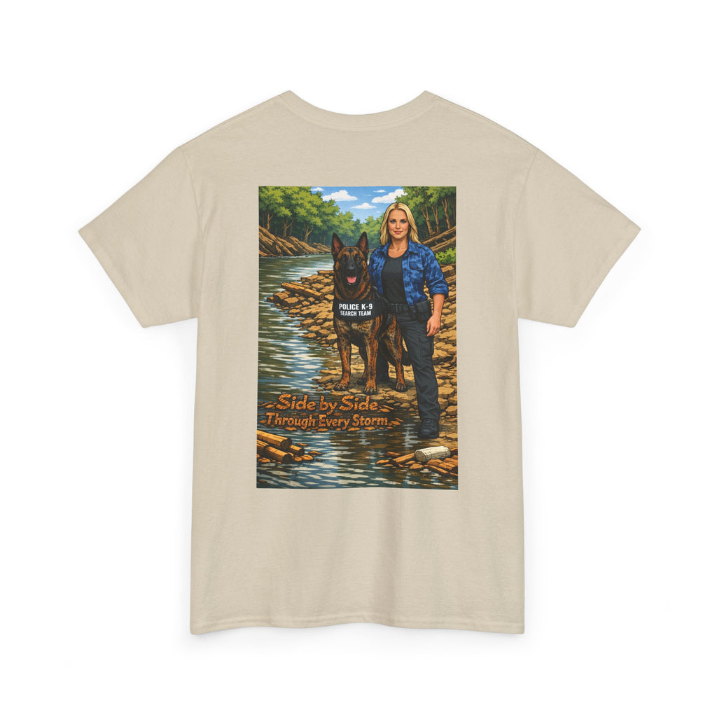 Police K9 Partner T-Shirt — "Side by Side Through Every Storm" Memorial Tee